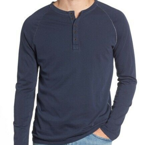 M. Singer NWT Gray French Terry Henley Shirt Large - Picture 1 of 7